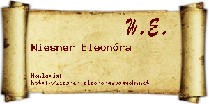 Wiesner Eleonóra névjegykártya